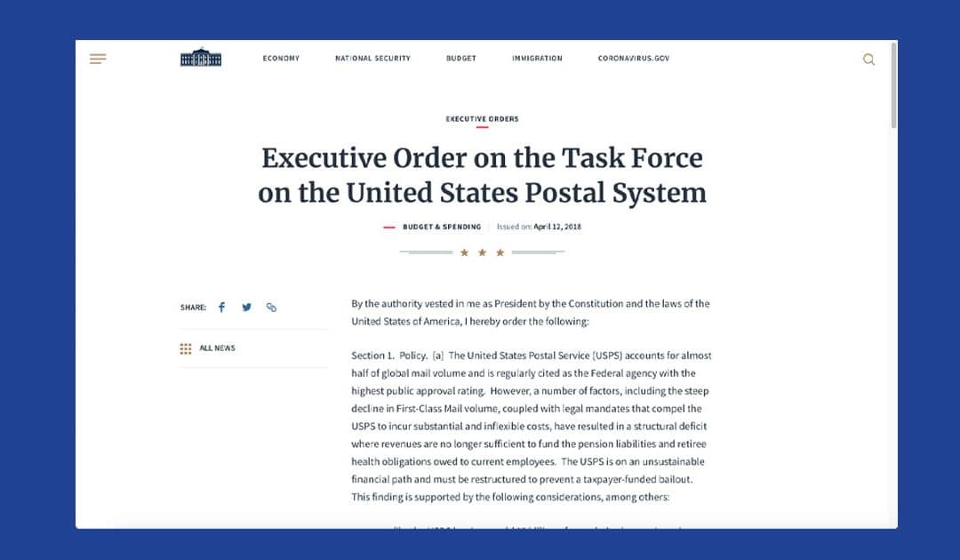 Executive Order on the Task Force of the United States Postal System